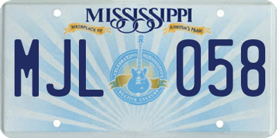 MS license plate MJL058