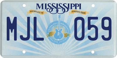 MS license plate MJL059