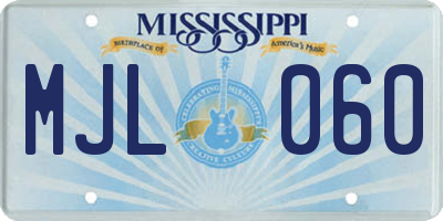 MS license plate MJL060