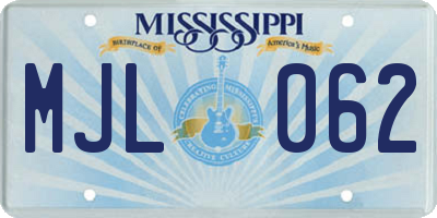 MS license plate MJL062