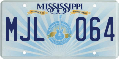 MS license plate MJL064
