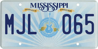 MS license plate MJL065