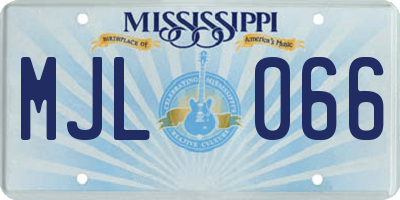 MS license plate MJL066