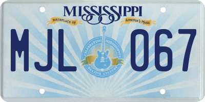 MS license plate MJL067