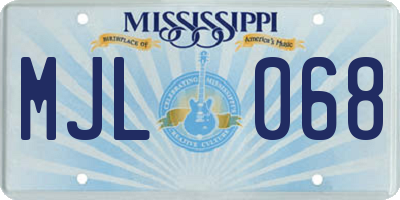 MS license plate MJL068