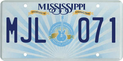 MS license plate MJL071