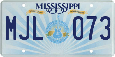 MS license plate MJL073
