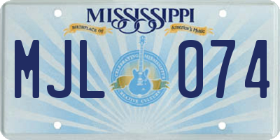 MS license plate MJL074