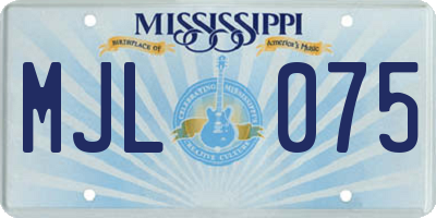 MS license plate MJL075