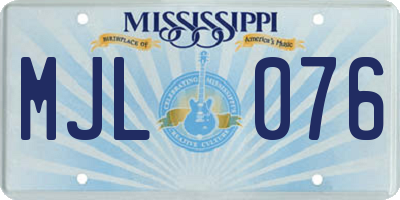 MS license plate MJL076