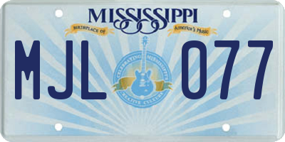 MS license plate MJL077