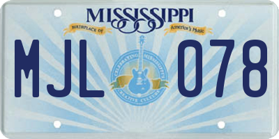 MS license plate MJL078