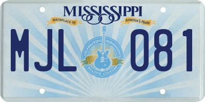 MS license plate MJL081