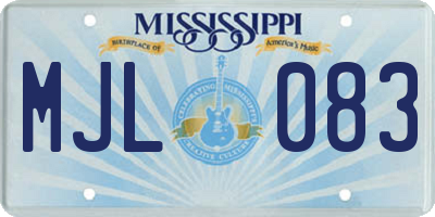 MS license plate MJL083