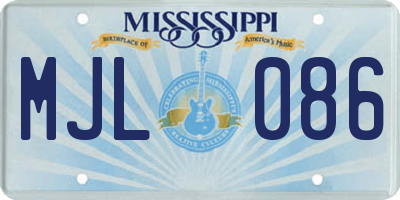 MS license plate MJL086