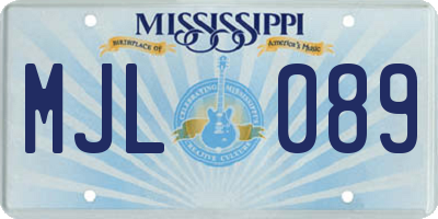 MS license plate MJL089