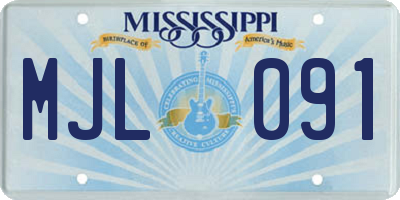 MS license plate MJL091