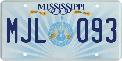 MS license plate MJL093