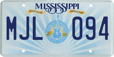 MS license plate MJL094