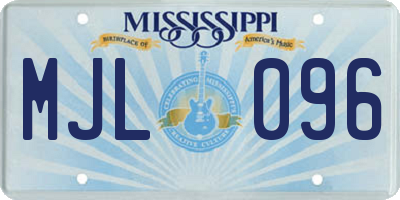 MS license plate MJL096
