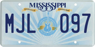 MS license plate MJL097