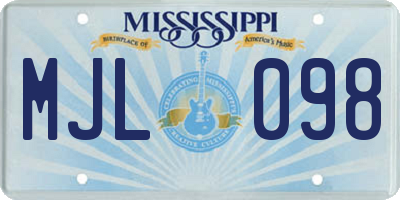 MS license plate MJL098