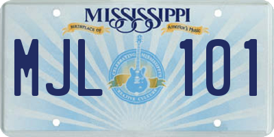 MS license plate MJL101