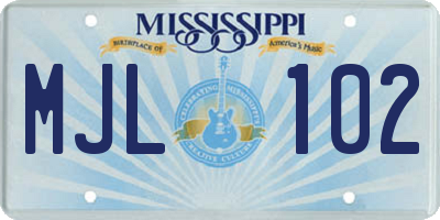MS license plate MJL102