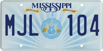MS license plate MJL104