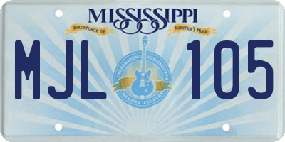 MS license plate MJL105