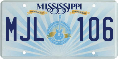 MS license plate MJL106