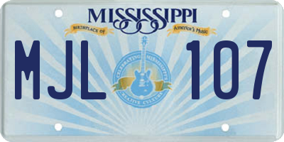 MS license plate MJL107