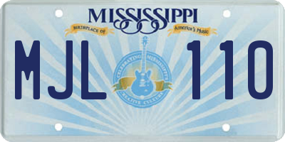 MS license plate MJL110
