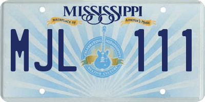 MS license plate MJL111