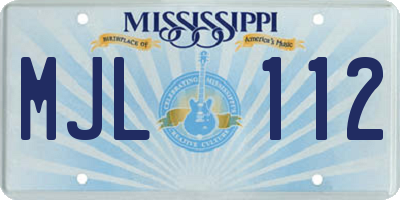 MS license plate MJL112