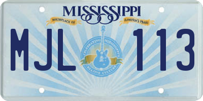 MS license plate MJL113