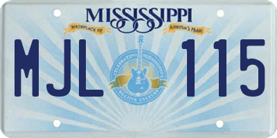 MS license plate MJL115