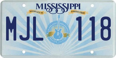 MS license plate MJL118