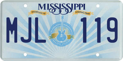MS license plate MJL119
