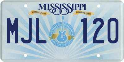MS license plate MJL120