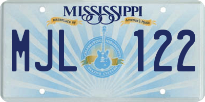 MS license plate MJL122