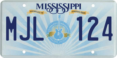 MS license plate MJL124