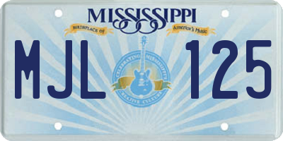 MS license plate MJL125