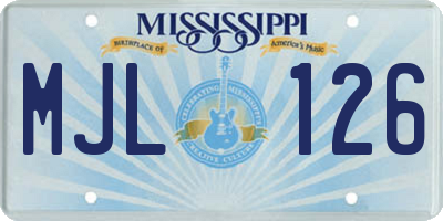 MS license plate MJL126