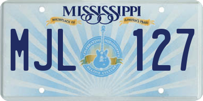 MS license plate MJL127