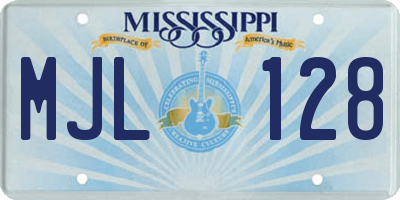 MS license plate MJL128