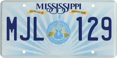 MS license plate MJL129