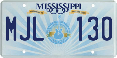 MS license plate MJL130