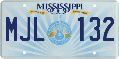 MS license plate MJL132