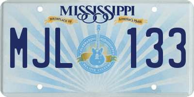 MS license plate MJL133